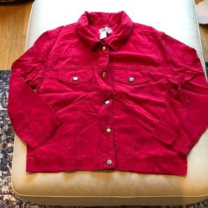 Coldwater Creek red tencel jean jacket